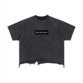 Vintage Wash Boxy Distressed Hem T-Shirt
