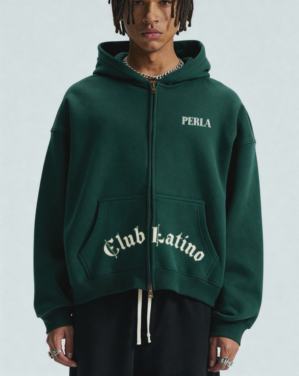Club Latino 2.0 Cropped Boxy Zip-Up Hoodie – Unisex Streetwear | PERLA