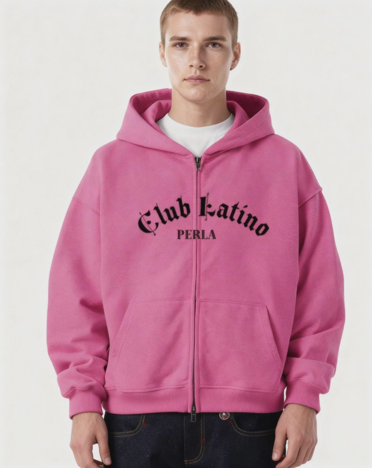 Club Latino PERLA Unisex Cropped Double-Zip Hoodie